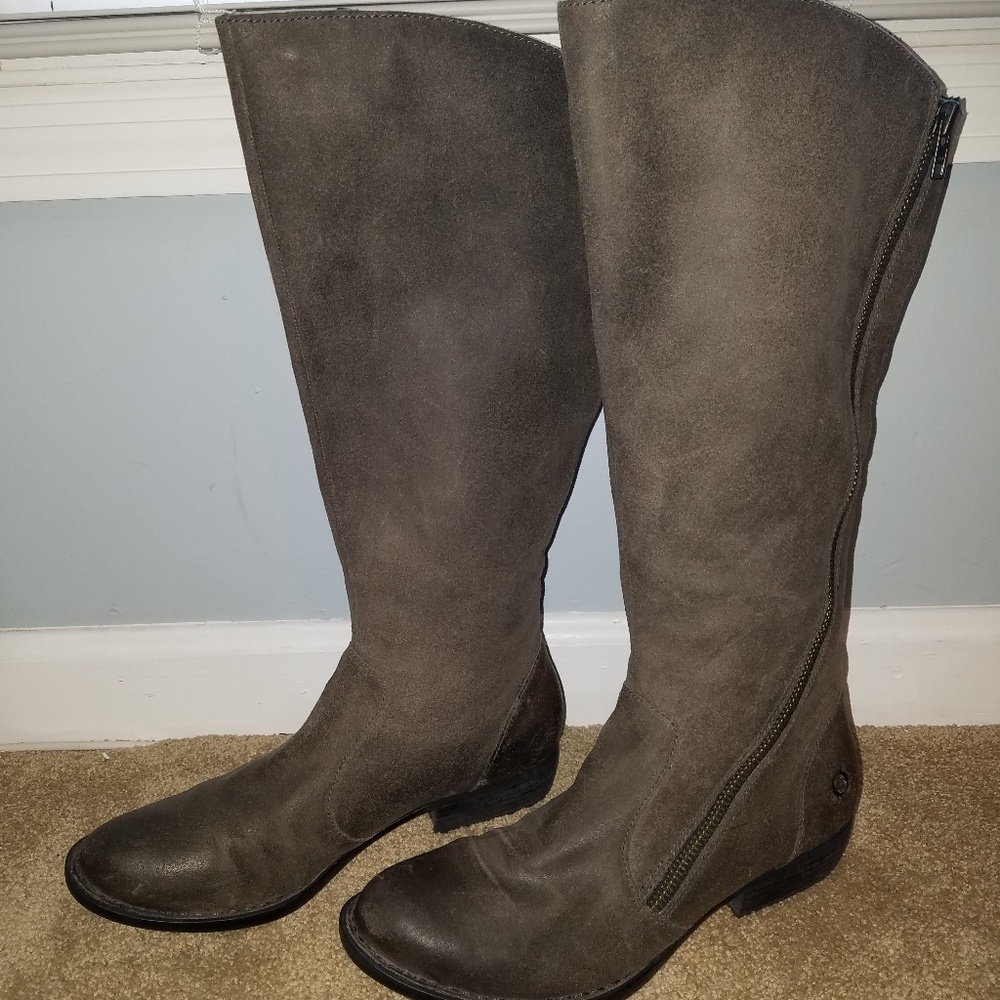 EUC Women's sz 10 Born Tall boots Gray Leather